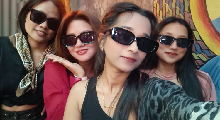 Friends travelling together on a trip